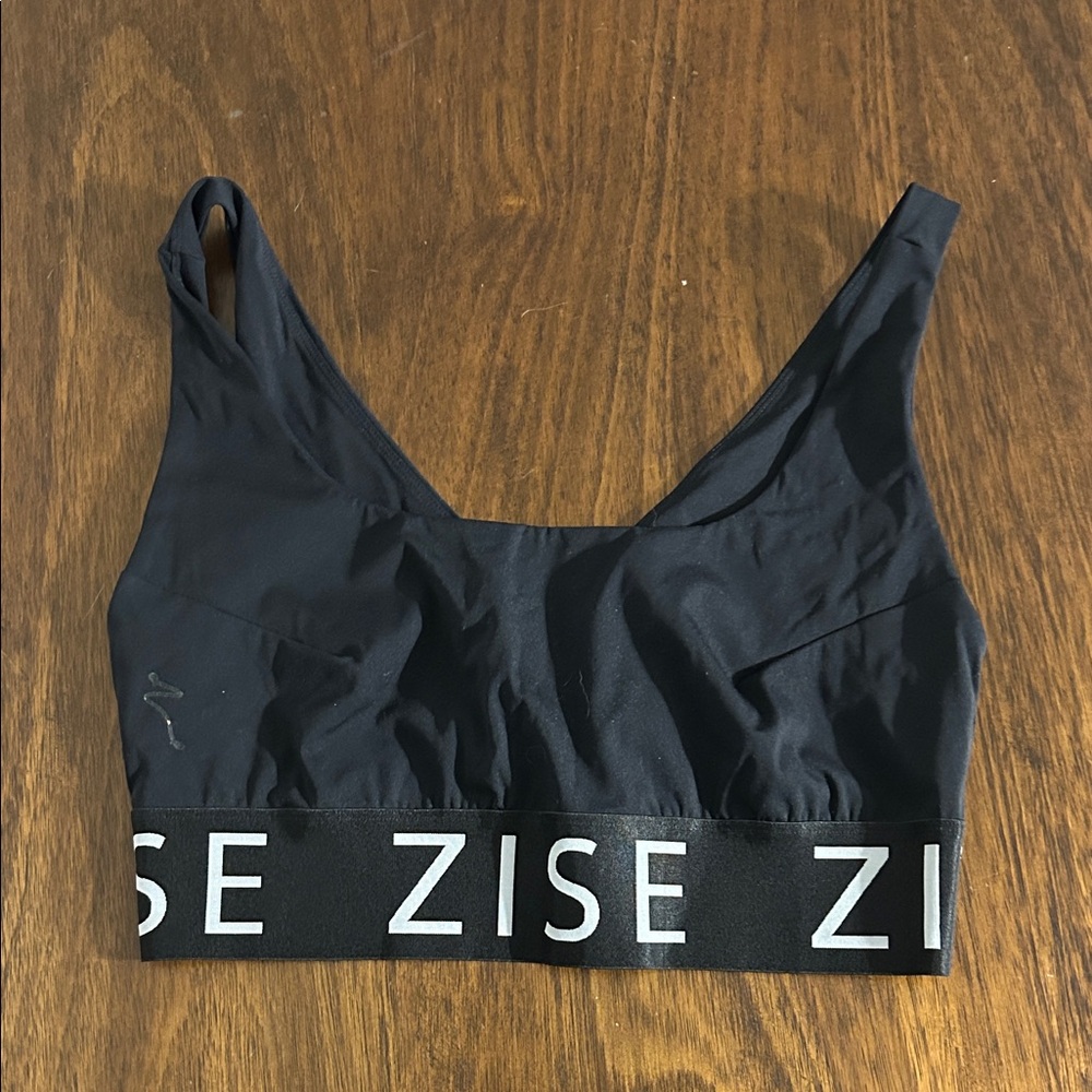 Bloch Black Sports Bra with White Lettering